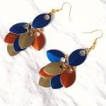 Scale Maille Multi Colour Earring Handmade Jewelry gift ideas 