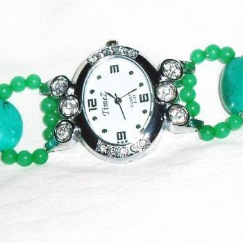 Turquoise and Agate Bracelet Watch Handmade Jewelry gift ideas